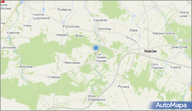 mapa Święte Nowaki, Święte Nowaki na mapie Targeo